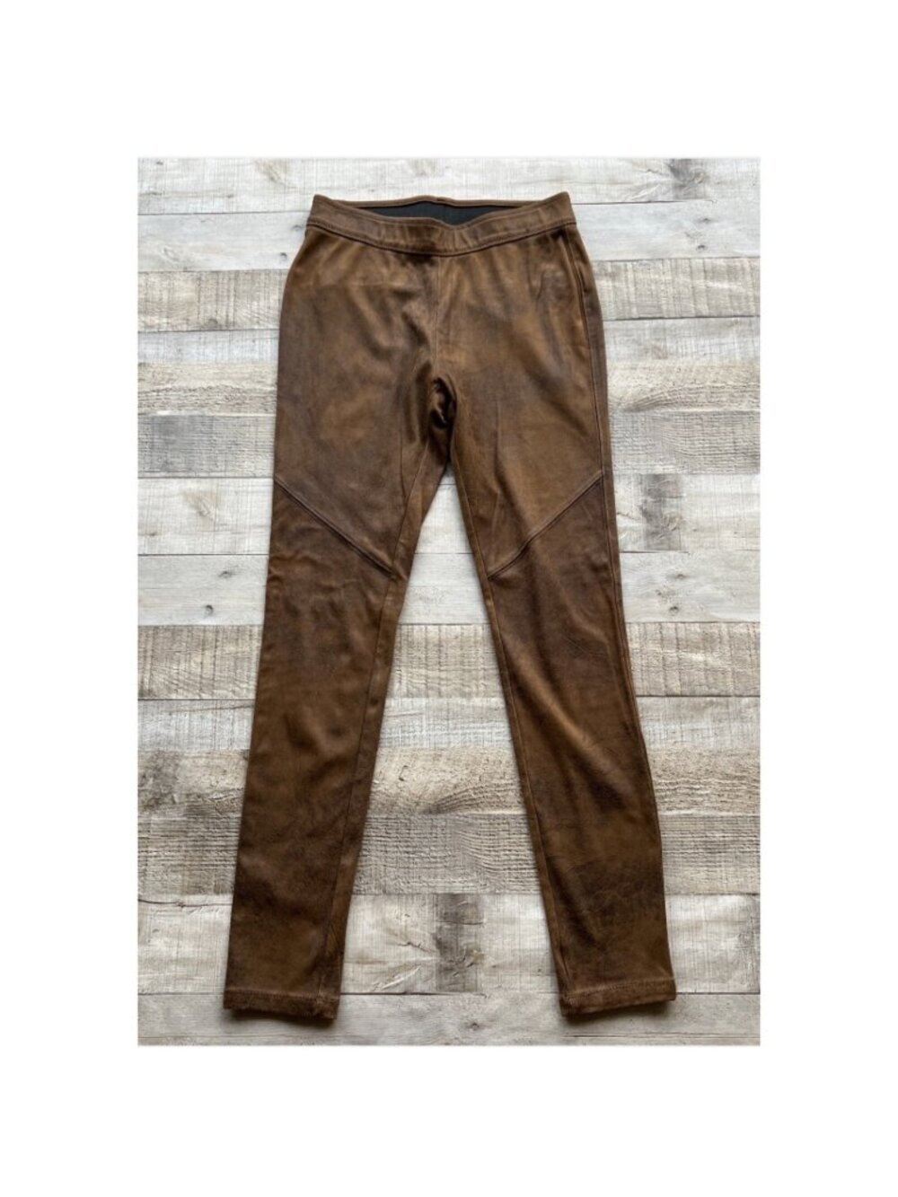 Free People Vegan Suede Legging Pant Womens 24 Brown Pull On Skinny